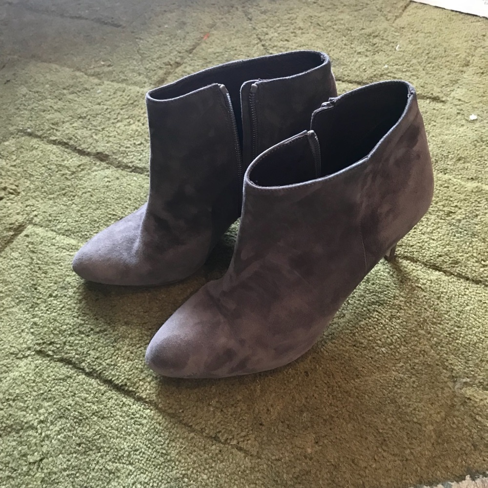 Gray suede J. Crew Ankle Boots